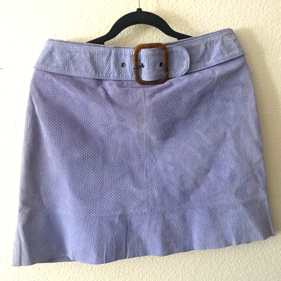Anthropologie Dresses & Skirts - By Anthropologie suede periwinkle mini skirt NWT